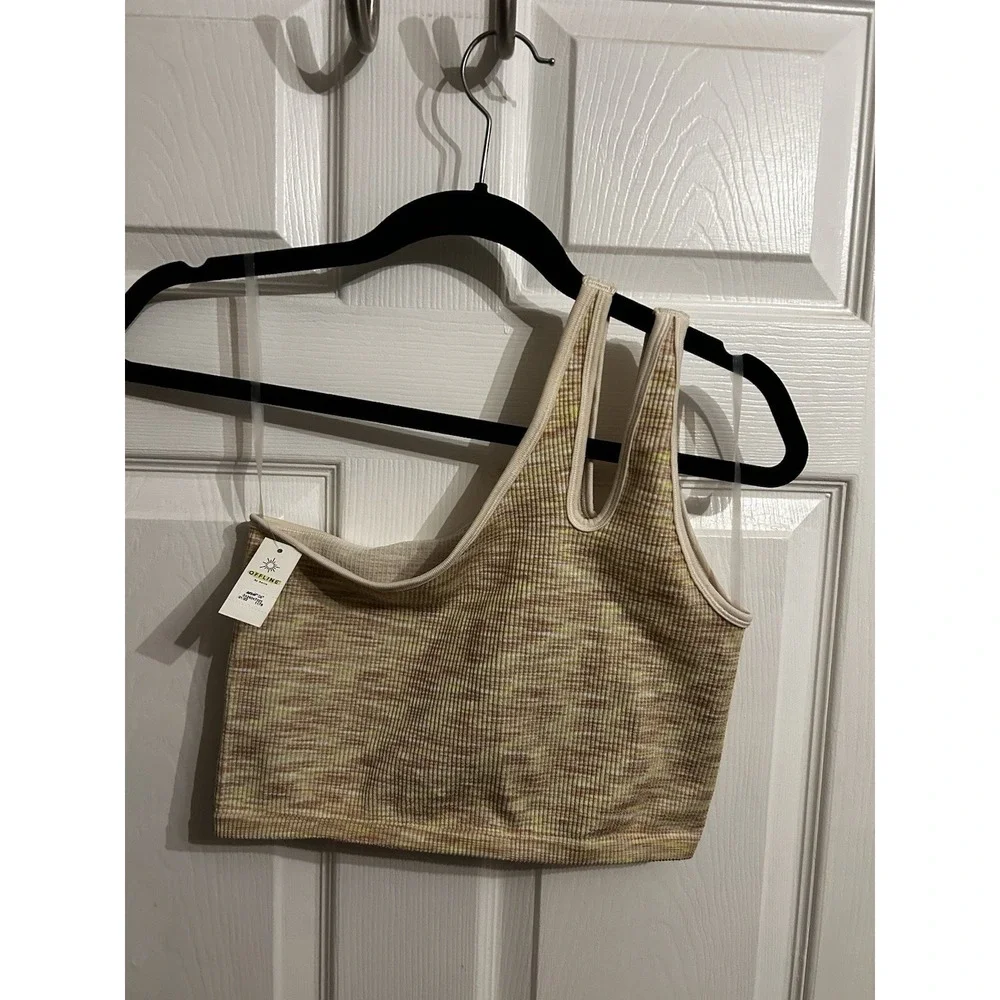NWT Offline by Aerie Large Bra Bralette Recharge Ribbed Seamless One Shoulder‎